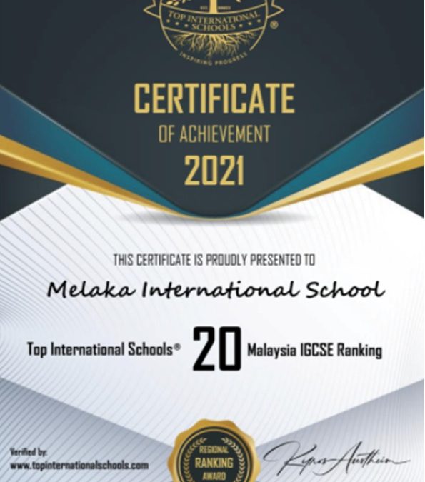 MIS ranked 20th in Malaysia for the IGCSE Examinations 2021