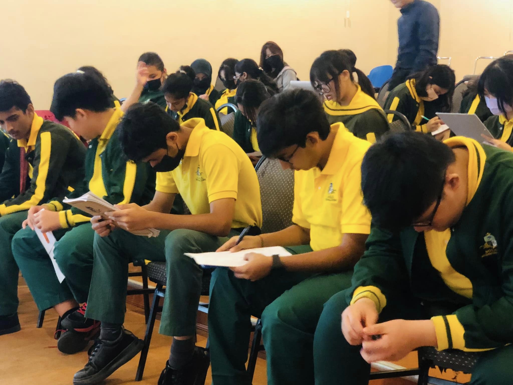 Students collaborating on a learning activity